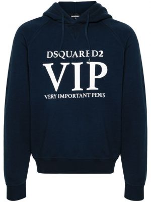 Mikina s kapucí Dsquared2 modrá