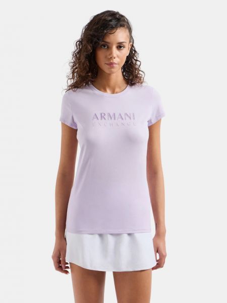 Koszulka Armani Exchange fioletowa