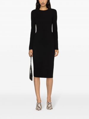 Krepové midi šaty Victoria Beckham černé