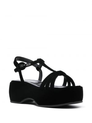 Sametové sandály Nicole Saldaña černé