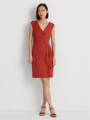 Коктейлна рокля Lauren Ralph Lauren червено