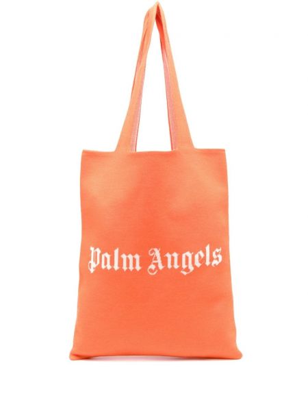 Baskılı alışveriş çantası Palm Angels turuncu