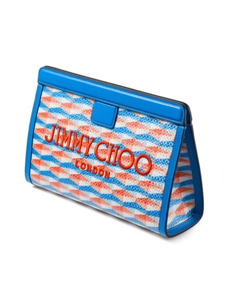 Bolso clutch con estampado Jimmy Choo azul