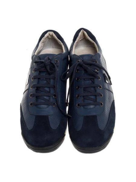 Sneakersy skórzane Balmain Pre-owned niebieskie