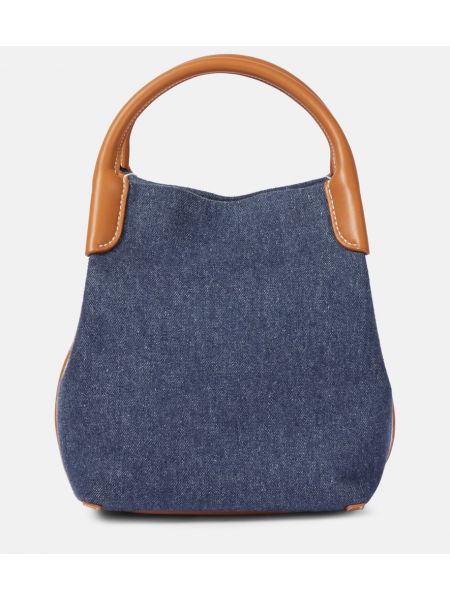 Lær mini bag Loro Piana blå