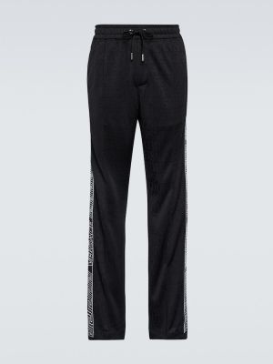 Pantaloni sport din jacard Versace negru