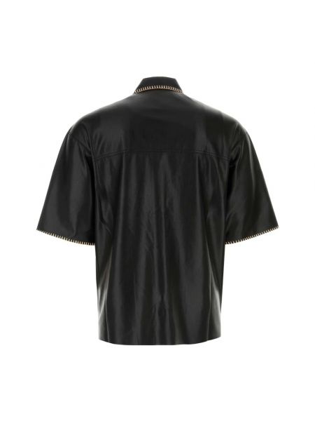 Camisa de cuero elegante Nanushka negro