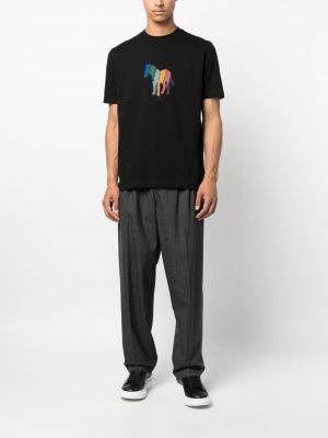 T-shirt aus baumwoll mit print mit zebra-muster Ps Paul Smith schwarz