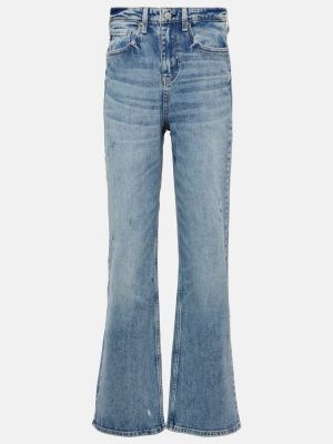Laia lõikega kõrge vöökohaga alt laienevad teksapüksid Ag Jeans sinine