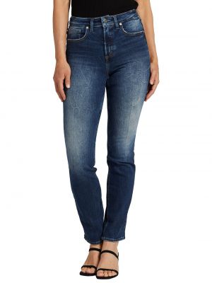 Прямые джинсы с высокой талией Silver Jeans Co. серебряные