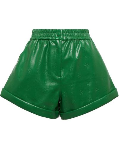 Кожаные шорты Rotate Birger Christensen, зеленый