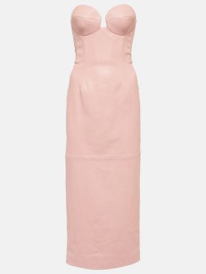 Δερμάτινη μίντι φόρεμα Magda Butrym ροζ