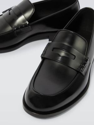 Kožené loafers Giorgio Armani černé