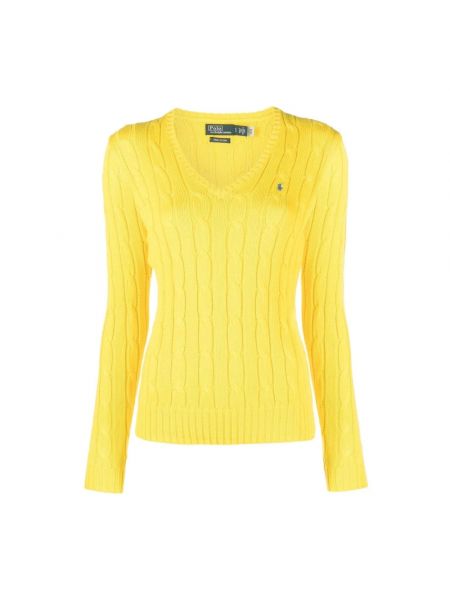 Sweter bawełniany Ralph Lauren żółty