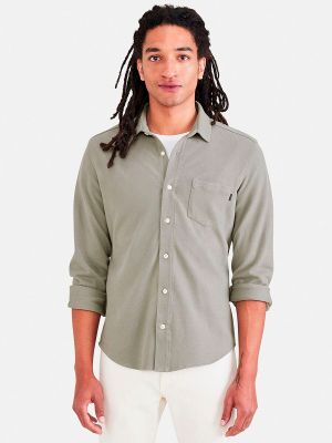 Camisa slim fit de punto manga larga Dockers verde