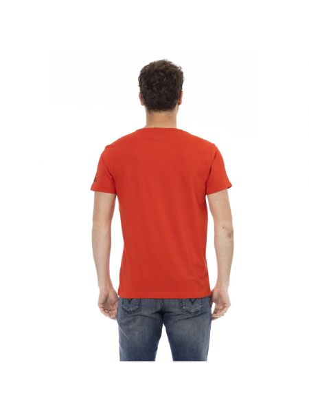Camisa de algodón con estampado manga corta Trussardi rojo