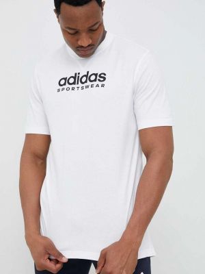 Pamučna majica s printom Adidas bijela