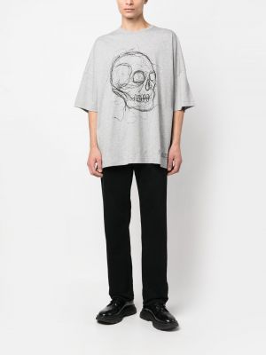 Oversize t-shirt mit print Alexander Mcqueen grau