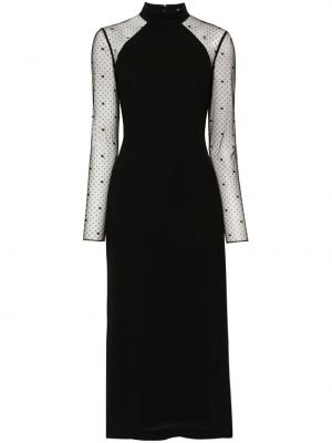 Krepové koktejlkové šaty Karl Lagerfeld čierna