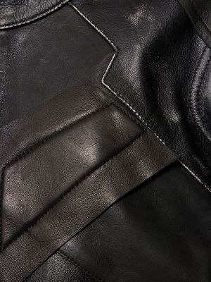 Kožená bunda Acne Studios čierna