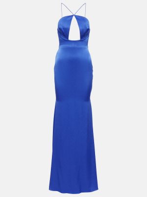 Saténové dlouhé šaty Alex Perry modré