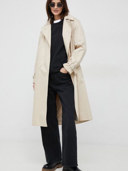 Płaszcz bawełniany Calvin Klein beżowy