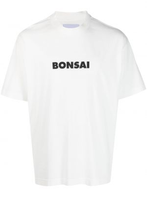 T-shirt à imprimé Bonsai blanc