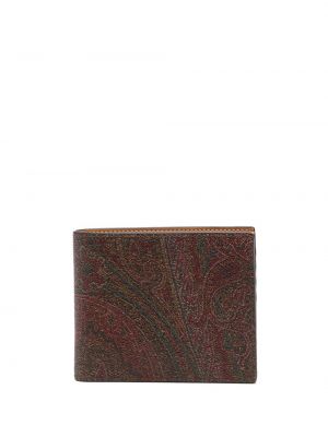 Paisley-muster mustriline rahakott Etro pruun