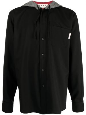 Košeľa s kapucňou Marni čierna