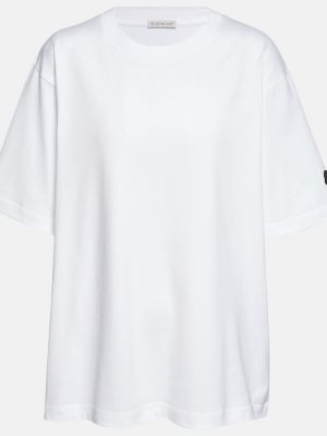 Bavlnené tričko s potlačou Moncler Genius biela