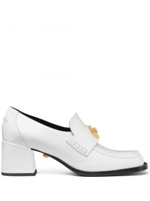 Kožené loafersy Versace biela
