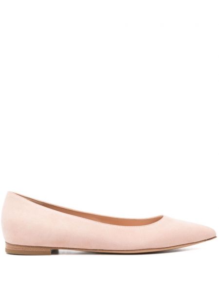 Cipele od brušene kože Gianvito Rossi ružičasta