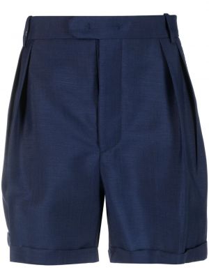 Mohair woll shorts mit plisseefalten Bally blau