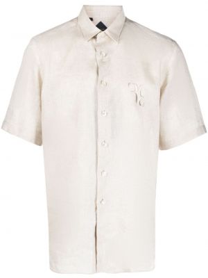 Chemise brodée en lin Billionaire beige