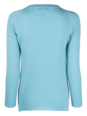 Sweter z kaszmiru z okrągłym dekoltem Lamberto Losani niebieski