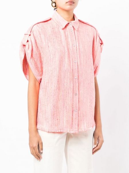 Koszula na guziki tweedowa Iro różowa