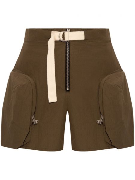 Shorts fermeture éclair en coton avec poches Jil Sander marron
