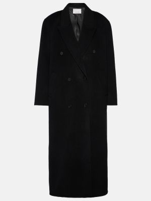 Vilnonis paltas oversize The Frankie Shop juoda