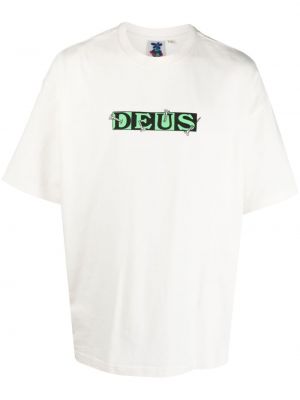 Памучна тениска с принт Deus Ex Machina бяло