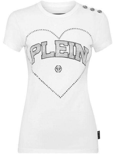 Hjerte mønster t-shirt Philipp Plein hvid