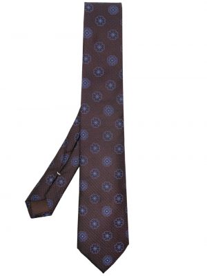 Cravată de mătase cu model floral din jacard Canali