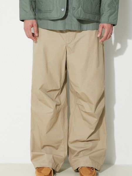 Proste spodnie bawełniane Engineered Garments beżowe