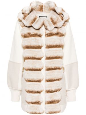 Γυναικεία παλτό με κουκούλα Max & Moi λευκό