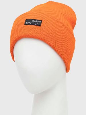 Dzianinowa czapka Superdry pomarańczowa