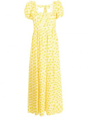 Vestido de flores con estampado Desmond & Dempsey amarillo