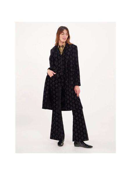 Abrigo con bordado de terciopelo‏‏‎ Ines De La Fressange Paris negro