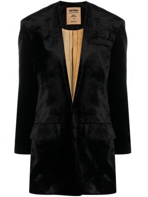 Sametový kabát Uma Wang černý