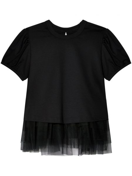 Βαμβακερή μπλούζα από τούλι Noir Kei Ninomiya μαύρο