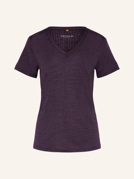 Tričko z merino vlny Devold fialové
