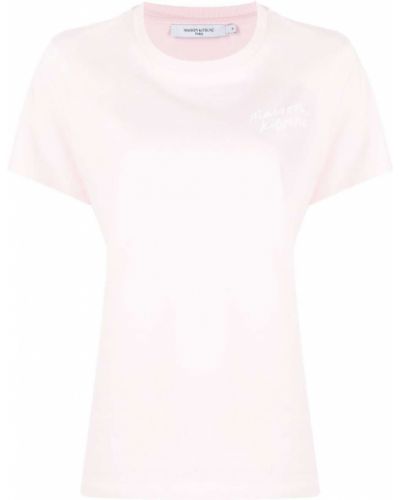 T-shirt con stampa Maison Kitsuné rosa